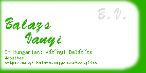 balazs vanyi business card